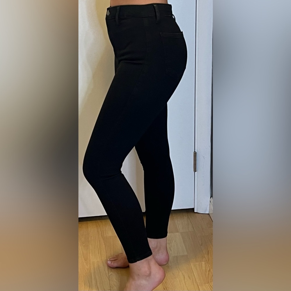 Topshop high rise joni jeans in black, size 30W, 30L, used